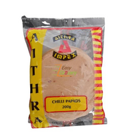 CHILLI PAPADS  200G - AITHRA