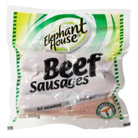 BEEF SAUSAGES 300G - ELEPHANT HOUSE